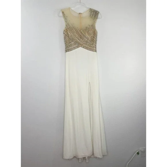 Jovani | Dresses | Jovani White Crystal Embellished Prom Dress | Poshmark